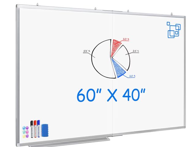 Lot 96-226286 - White Board Dry Erase 60x40, Large Magnetic Whiteboard Maxtek Dry Erase Boards for Wall, Aluminum Pr...