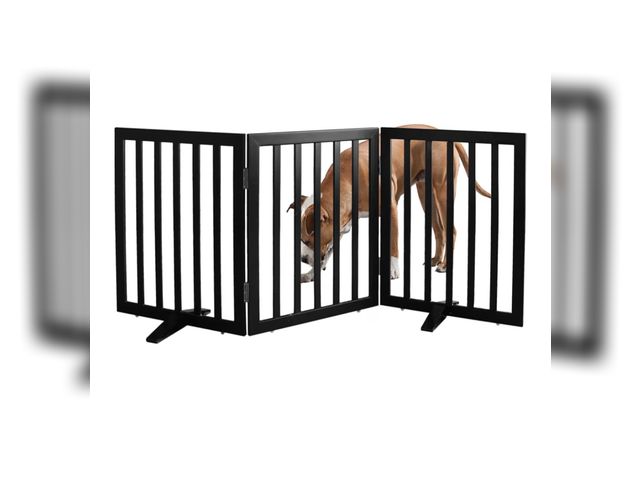 Lot 96-179184 - ZJSF Freestanding Indoor Dog Gate for House Foldable Wood Puppy Gate for Doorways Pet Gate for Stair...