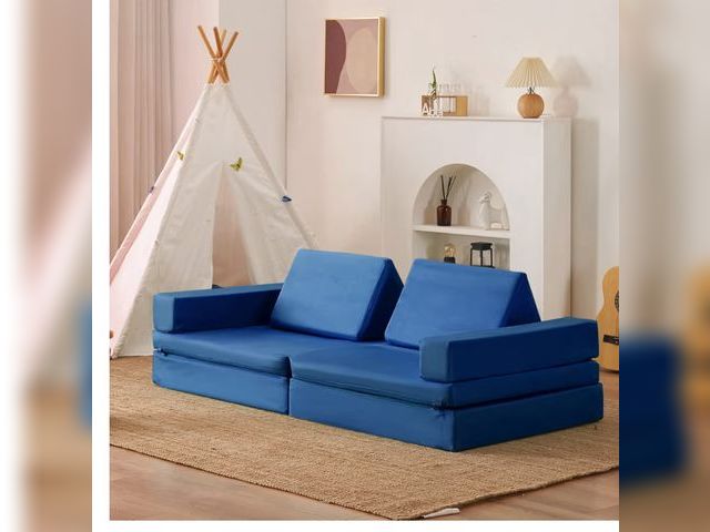 Lot 96-179232 - jela Kids Play Couch Extended Size 8PCS for Family, Floor Sofa Modular Funiture for Kids Adults, Pla...