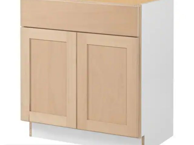 Lot 96-189935 - Hampton Bay
30 in. W x 24 in. D x 34.5 in. H Ready to Assemble Sink Base Kitchen Cabinet in Unfinish...