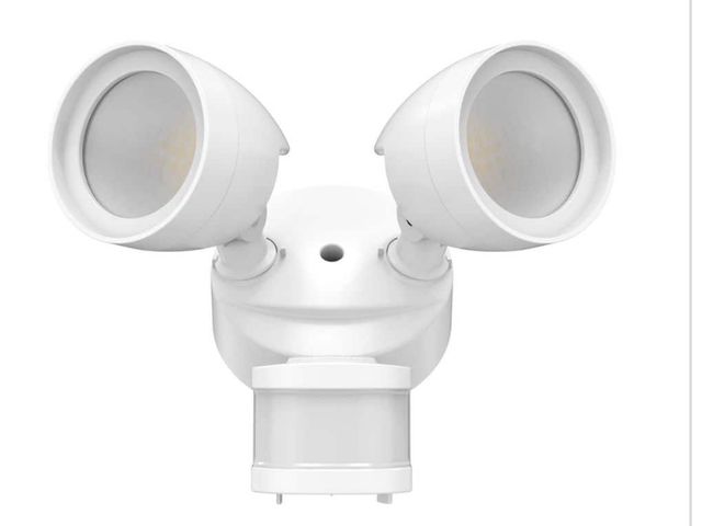 Lot 96-177646 - Commercial Electric 240-Degree White Motion Activated Integrated LED
Outdoor Twin Head Security Floo...