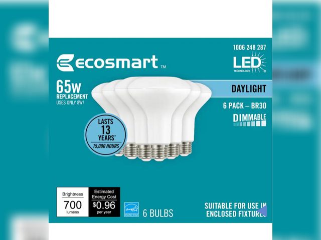Lot 96-212023 - EcoSmart 65-Watt Equivalent BR30 Dimmable LED Flood Light Bulb Daylight (6-Pack) New