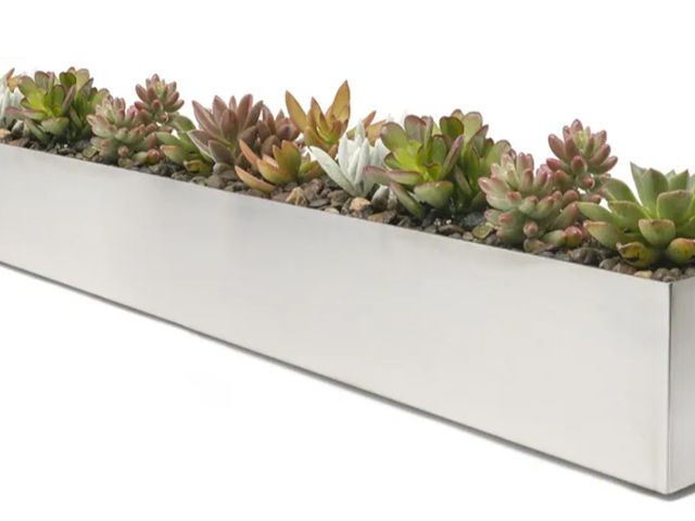 Lot 96-174534 - Buhbo Modern Trough Rectangle Planter 32 inch, Brushed Stainless Steel
New
