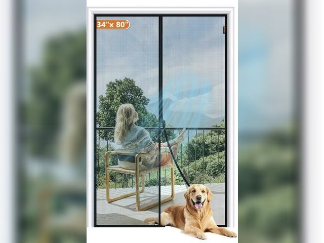 Lot 96-232660 - MAGZO Screen Door Magnetic Fits Door Size 34"x80", Hands-Free Mesh Gray 36"x81"Magnetic Screen Door ...