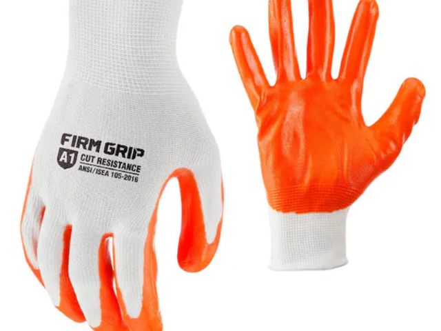 Lot 96-227773 - FIRM GRIP Large Nitrile Coated Work Gloves (4-Pair) New