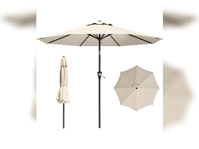 Lot 96-164148 - 9 FT Patio Umbrella for Outdoor, Outdoor Umbrella white/cream
New
