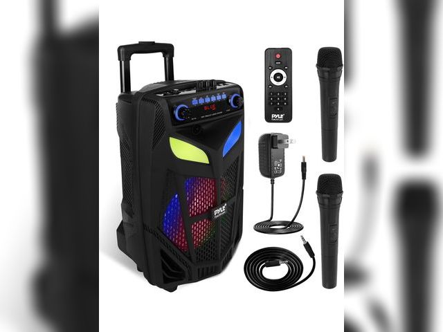 Lot 96-211241 - Portable Bluetooth PA Speaker System - 600W 10” Outdoor BT Speaker - Includes 2 Wireless Microphones...