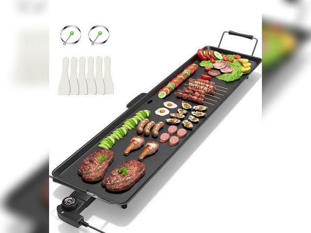 Lot 96-192318 - COSTWAY 35" Electric Griddle Teppanyaki Grill, Nonstick Extra Large Cooking Plate for Pancake Barbec...