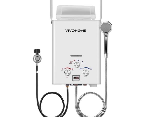 Lot 96-230448 - VIVOHOME Portable Propane Tankless Water Heater, 1.6GPM 6L Tankless Instant Hot Water Heater with Di...