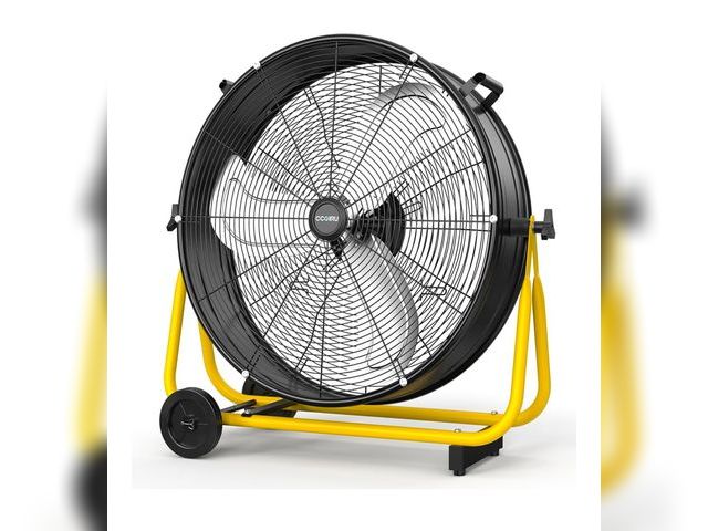 Lot 96-171299 - 24" High Velocity Industrial Drum Fan, 8800 CFM 3-Speed Heavy Duty Metal Air Circulator with Casters...