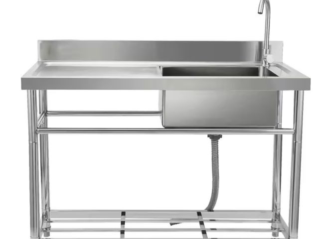 Lot 96-172097 - SKYSHALO
Stainless Steel Utility Sink, Free Standing Single Bowl Commercial Sink Set, 39.4 x 19.1 x ...