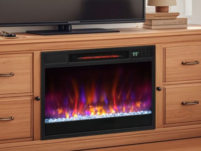 Lot 96-197427 - 23 Inch 1500W Recessed Electric Fireplace Insert Open box, missing remote