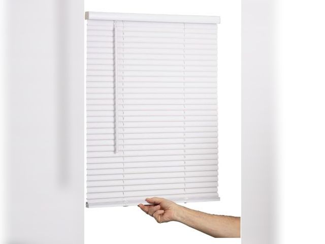 Lot 96-181106 - LOTUS &amp; WINDOWARE Cordless Mini Blind, 1" Vinyl Slats, White
35" Wide x 60" Long, Window Blinds ...