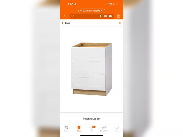 Lot 96-163264 - Hampton Bay
Avondale 24 in. W x 24 in. D x 34.5 in. H Ready to Assemble Plywood Shaker Drawer Base K...