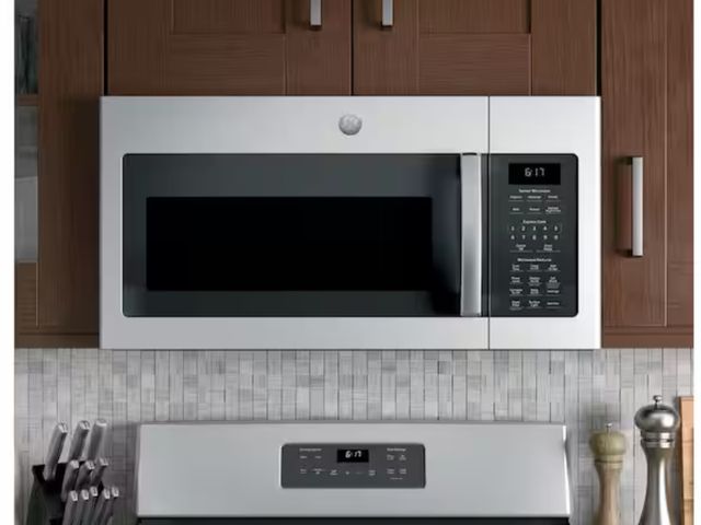 Lot 96-195483 - GE
1.7 cu. ft. Over the Range Microwave with Sensor Cooking in Stainless Steel
unused open box 
MSRP...