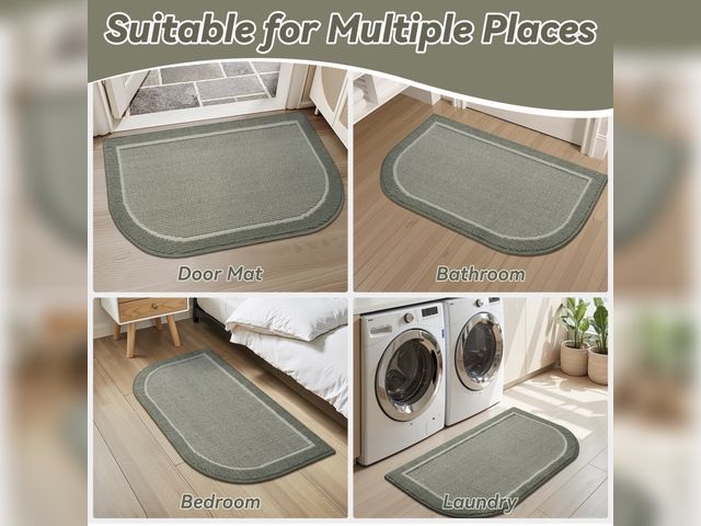 Lot 96-233161 - SIXHOME Non-Slip Kitchen Rug, Washable 20"×40" Kitchen Floor Mat, Half Circle Design for Sink, Laund...