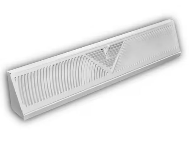 Lot 96-195604 - Everbilt 24 in. 3-Way Steel Baseboard Diffuser Supply in White New