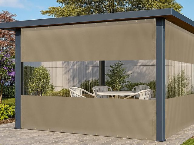 Lot 96-210035 - Covers &amp; All Vinyl Outdoor Curtains for Patio Waterproof – 12 oz Outdoor Clear Panel Curtains, G...