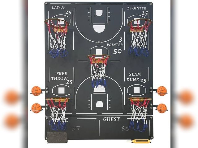 Lot 96-169548 - Extra Large Wall-Mounted Iron Basketball Hoop Decor 28.6x22.4in Metal Board Game Indoor Sports Game ...