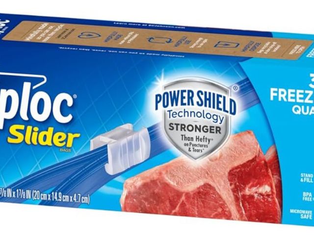 Lot 96-157842 - Ziploc Quart Food Storage Freezer Slider Bags, Power Shield Technology for More Durability, 34 Count...