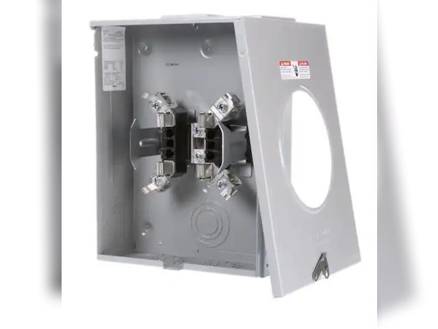 Lot 96-174446 - Siemens
200 Amp 4 Jaw Horn-Bypass Ringless Overhead/Underground Fed Meter Socket
New