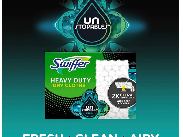 Lot 96-170810 - Swiffer Sweeper Heavy Duty Dry Multi-Surface Cloth Refills for Floor Sweeping and Cleaning, Unstopab...