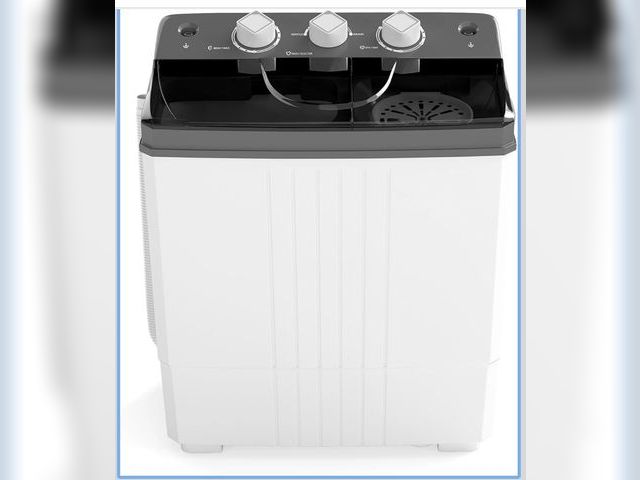 Lot 96-197346 - COSTWAY Portable Washing Machine, Twin Tub 20Lbs Capacity, Compact Laundry Washer(12Lbs) and Spinner...