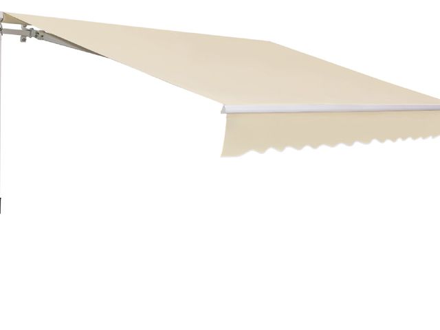 Lot 96-159493 - Outsunny 12' x 8' Patio Awning, Canopy Retractable Sun Shade Shelter w/ Manual Crank Handle for Deck...