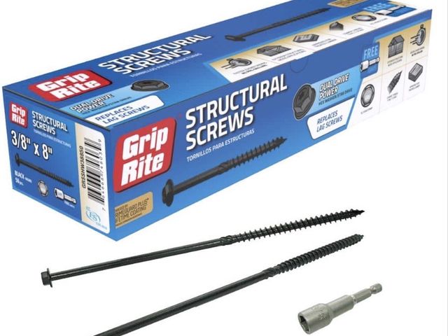 Lot 96-180103 - Grip-Rite 3/8 in. × 8 in. Dual Drive Washer Head Structural Screws 50 per Box

Appears unused. Open ...