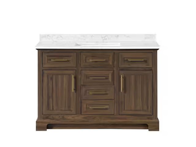 Lot 96-174244 - Home Decorators Collection
Doveton 48 in. Single Sink Dark Walnut Bath Vanity with White Engineered ...