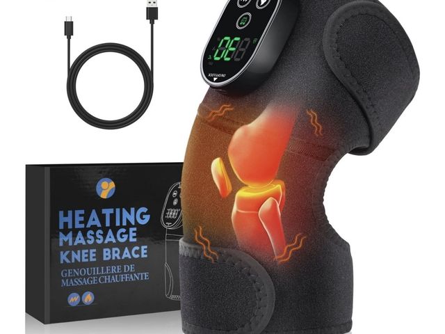Lot 96-230377 - Baokaler Heated Knee Massager, Vibration Knee Heating Pad, 3 in 1 Cordless Shoulder &amp; Elbow Brac...