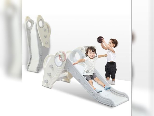 Lot 96-159417 - Onasti Kids Slide for Toddlers Age 1-3 Indoor Baby Plastic Slide Outdoor Climber Freestanding Playse...