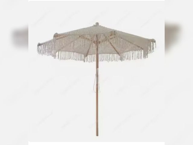 Lot 96-178309 - Appears To Be A Large Macrame Umbrella 
May Vary From Picture 
Open appears unused