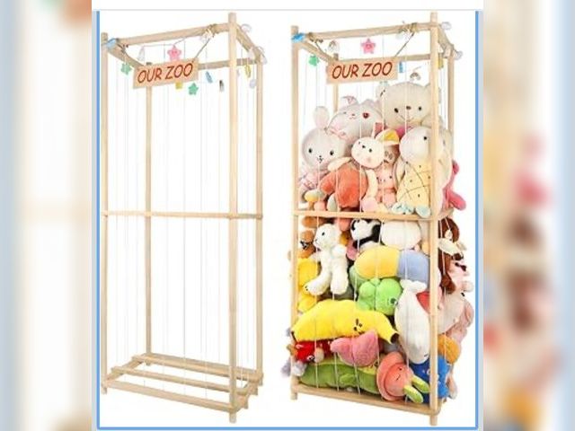 Lot 96-187953 - Extra Large Stuffed Animal Storage Wooden Stuff Animal Organizer 63" Stuffed Animal Zoo Holder Kids ...