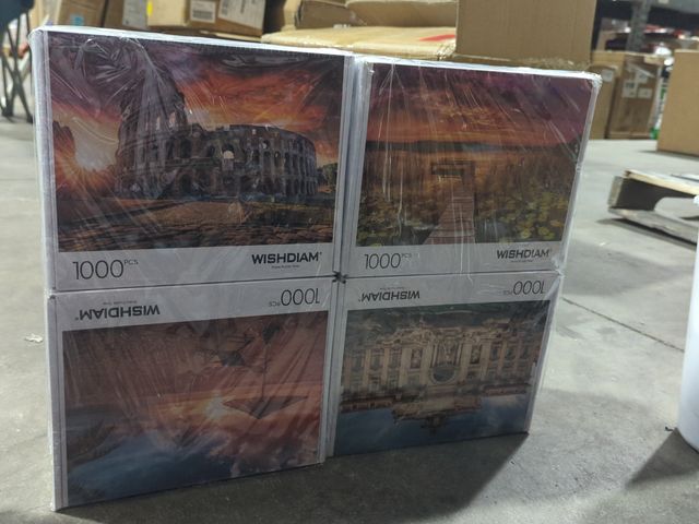 Lot 96-193216 - Jigsaw Puzzles 4 Pack 1000 Pieces - WISHDIAM Puzzles for Adults - New