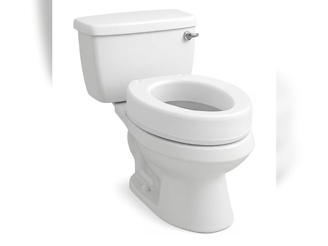 Lot 96-187739 - Carex Toilet Seat Riser, Elongated Raised Toilet Seat Adds 3.5 inches to Toilet Height, for Assistan...