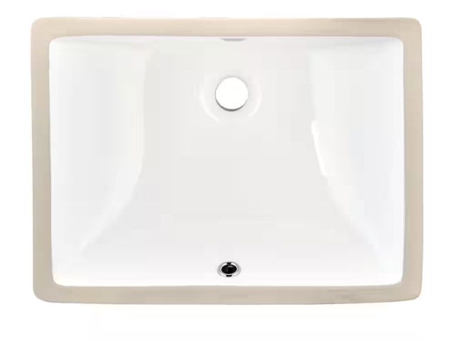 Lot 96-179914 - YASINU
20 in . Undermount Rectangular Bathroom Sink with Overflow Drain in White Vitreous China
new