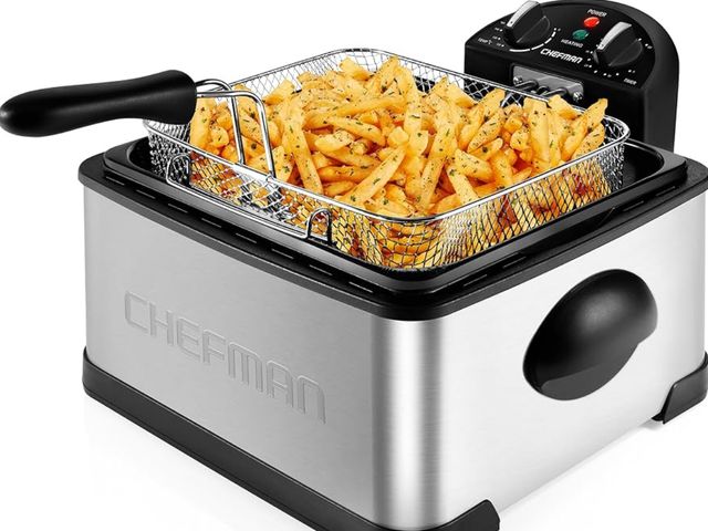 Lot 96-176392 - Chefman 4.5 Liter Deep Fryer w/Basket Strainer, XL Jumbo Size, Adjustable Temperature &amp; Timer, P...