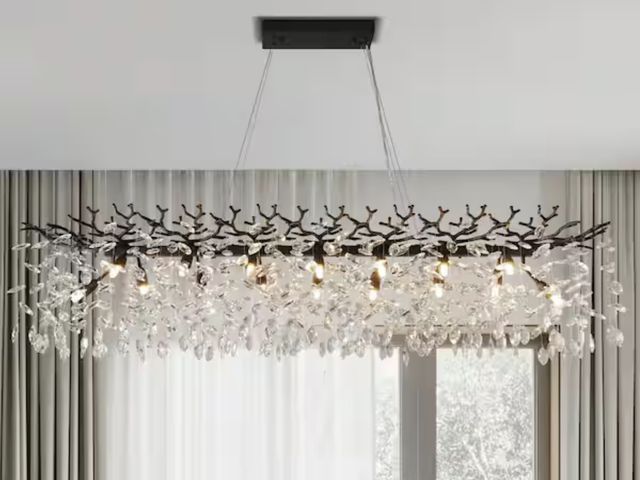 Lot 96-197508 - YUYI Modern Chandelier 60 in. 20-Light Black Chandelier for Dinning Room, Living Room, Foyer, Bedroo...