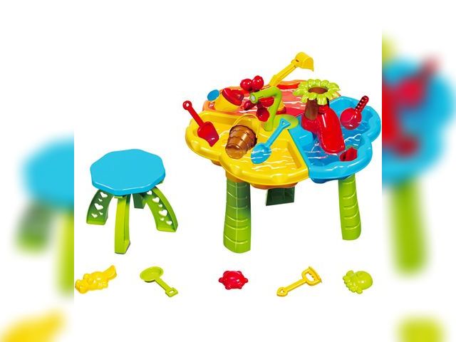Lot 96-177906 - Toddler Sensory Sand &amp; Water Table with Chair | 3 in 1 Indoor &amp; Outdoor Summer Beach Toys fo...