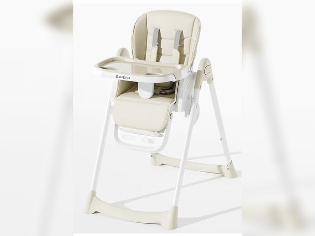 Lot 96-179526 - High Chair, Foldable High Chairs for Babies and Toddlers with Removable Tray, Height Adjustable Feed...