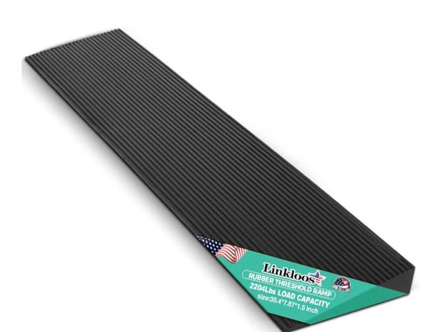 Lot 96-159178 - 1.5" Rise Rubber Threshold Ramp, 2204Lbs Recycled Rubber Power Threshold, 35.4" L x 7.87" W Non-Slip...