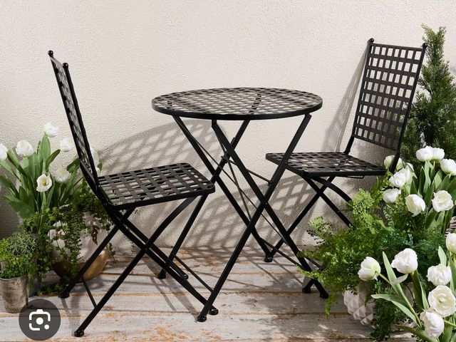 Lot 96-176862 - Garden Reflections 3-Piece Foldable Bistro Set MSRP $113.99 New, box has some damage
