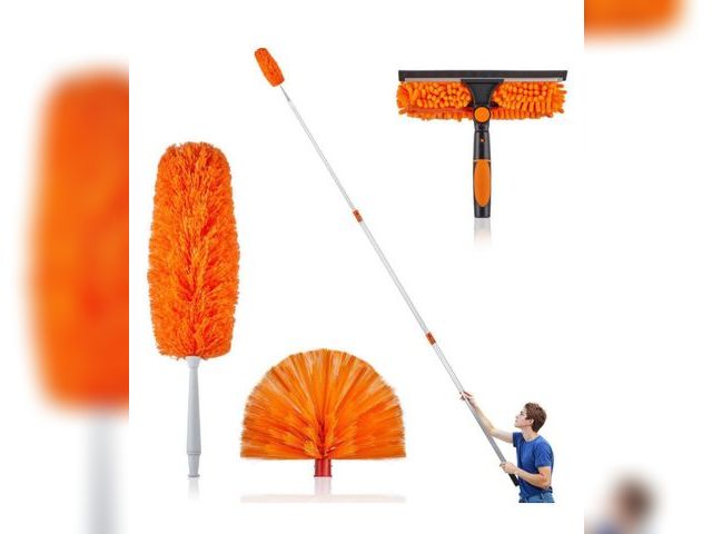Lot 96-166618 - Karl home
High Ceiling Dusting and Window Cleaning Kit with Squeegee Cobweb Duster 4-12 ft. Extensio...