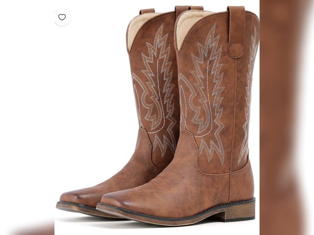Lot 96-230840 - Cowboy Boots For Women Square Toe Wide Western Boots Mid Calf Country Boot Size 11  New