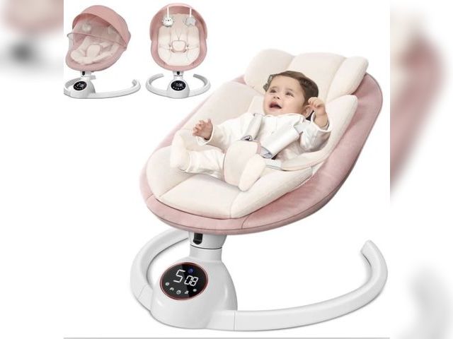 Lot 96-230474 - Babyeap Baby Swing for Infants,Bluetooth Control 5-point Harness Newborn Swing,5 Sway Speed,10 Lulla...