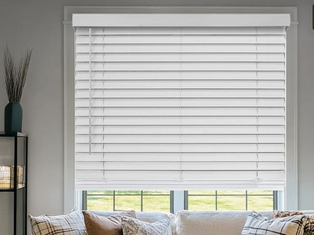 Lot 96-173780 - 34"x72" Height Cordless Faux Wood Blinds – White, Blackout, 2" Slats New
