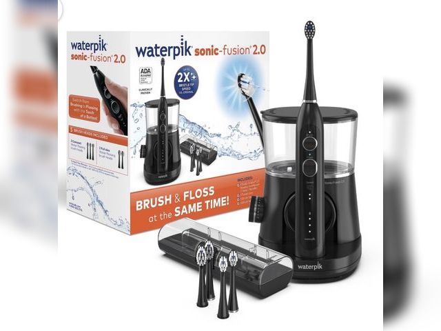 Lot 96-230576 - Waterpik Waterpik Sonic Fusion 2.0 Flossing Electric Rechargeable Toothbrush Set, Black MSRP $159.99...