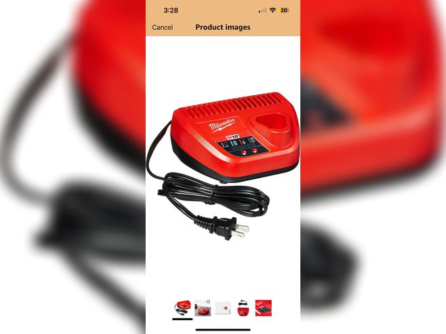 Lot 96-192434 - Milwaukee Genuine OEM 48-59-2401 M12 Lithium Ion 12 Volt Battery Charger w/LED Indicating, Red New
