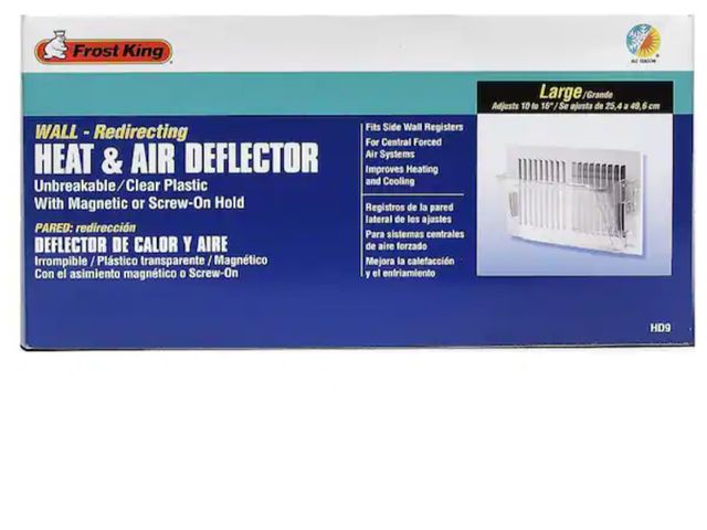 Lot 96-162488 - 4-1/8 in. x 10-1/8 in. Plastic Sidewall Heat and Air Deflector New